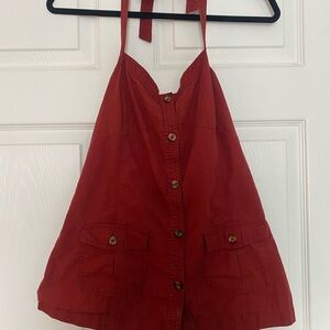 Old Navy Brick Red Button-Down Blouse